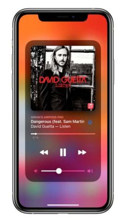 Player de música no iOS 14
